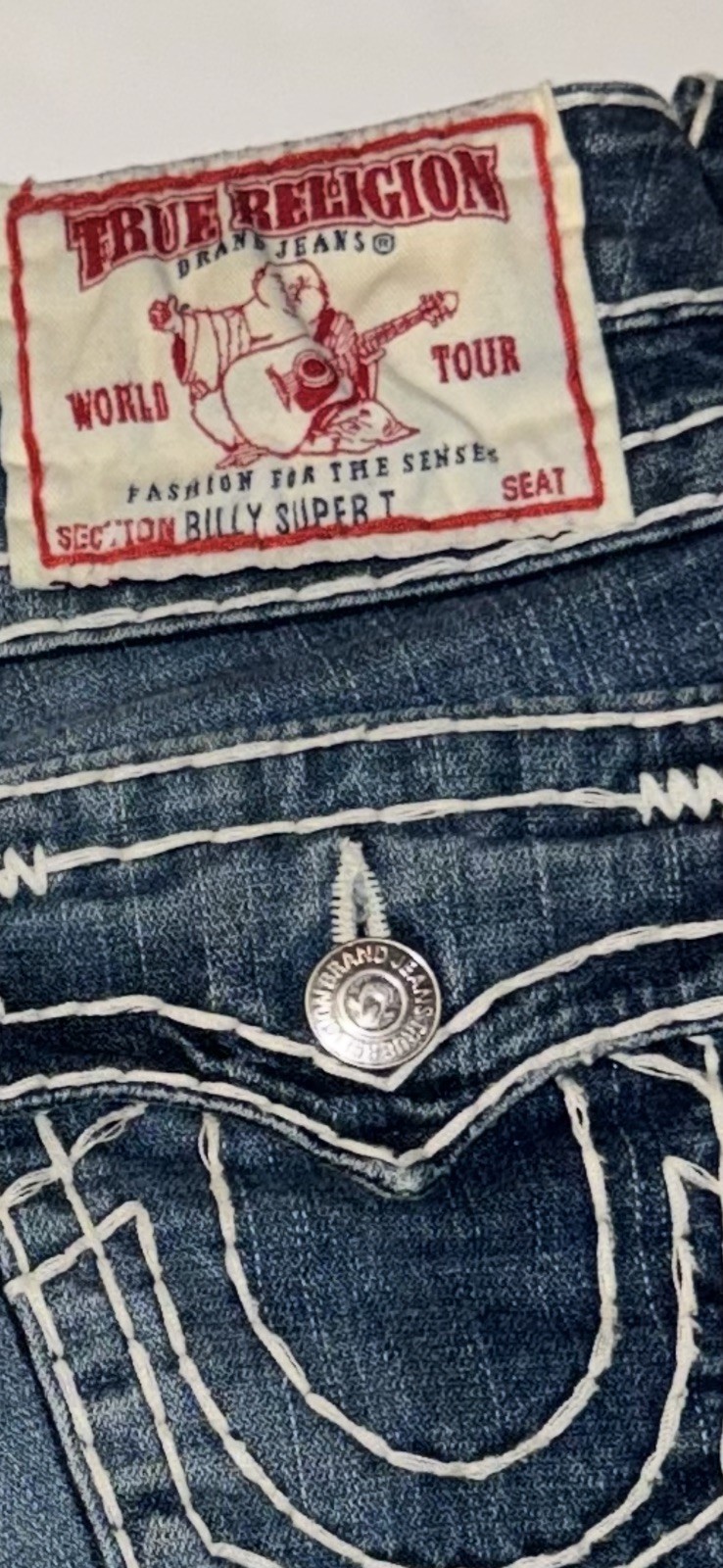 True Religion Billy Super T Jeans Womens 23 USA Made Y2K Dark Wash NWOT