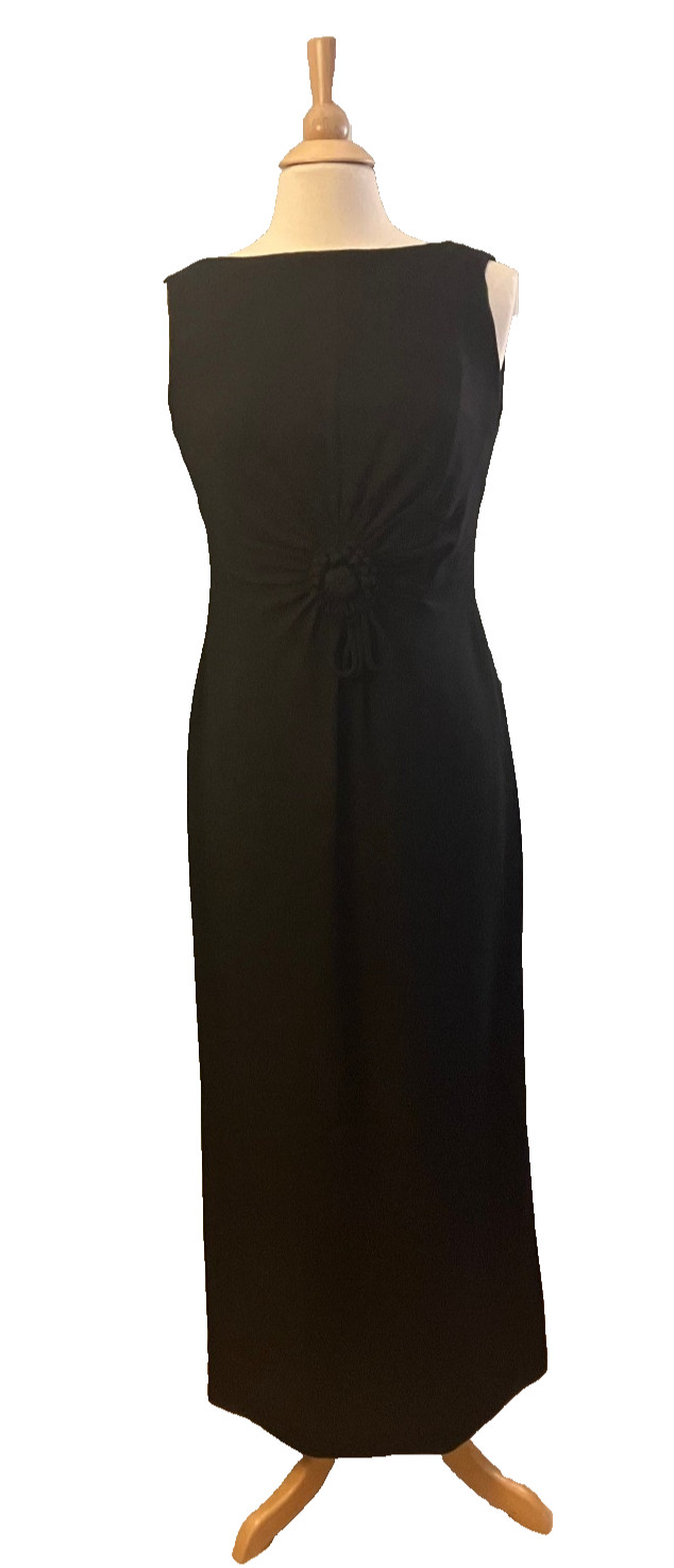 Elegant black evening maxi dress M/L Stephen O’Grady vtg 1960s Franklin Simon