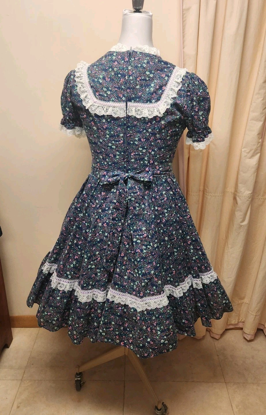 70s Jeri Bee Belted Rockabilly Prairie Square Dance Dress*sz12*Made In USA