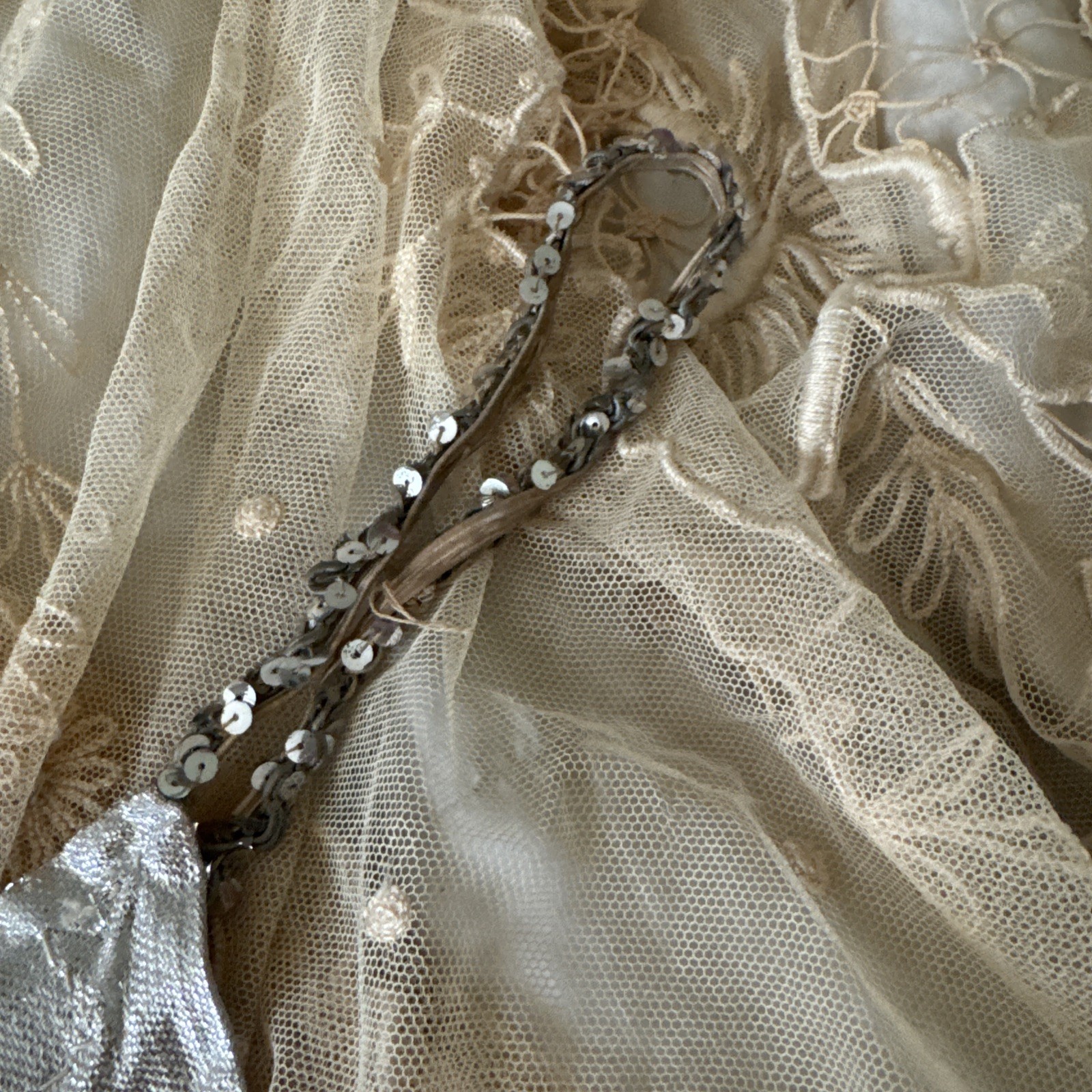 Vintage 1940s 1950s Silver Rhinestone Sequin Showgirl Bottoms Costume Hollywood
