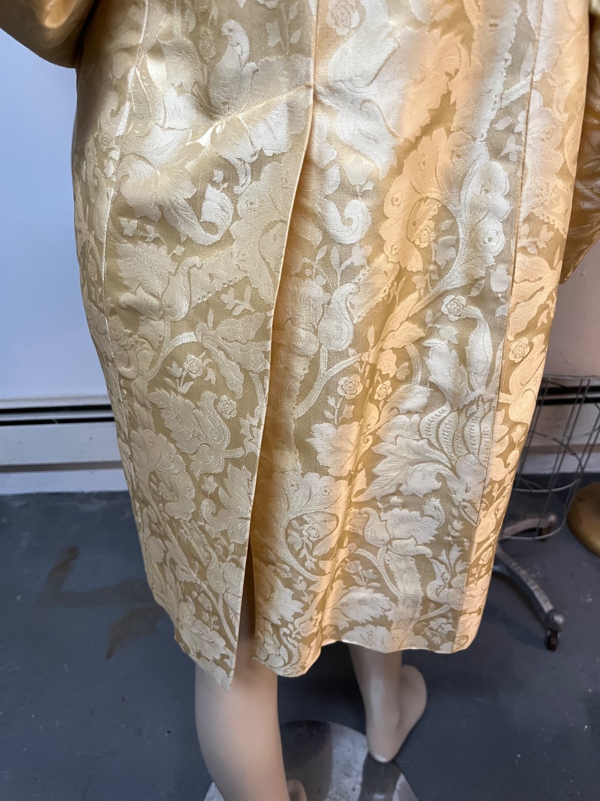 NWT J Peterman Life at Chenonceaux Silk Damask Cutaway Jacket Bust 36-38 $335.00
