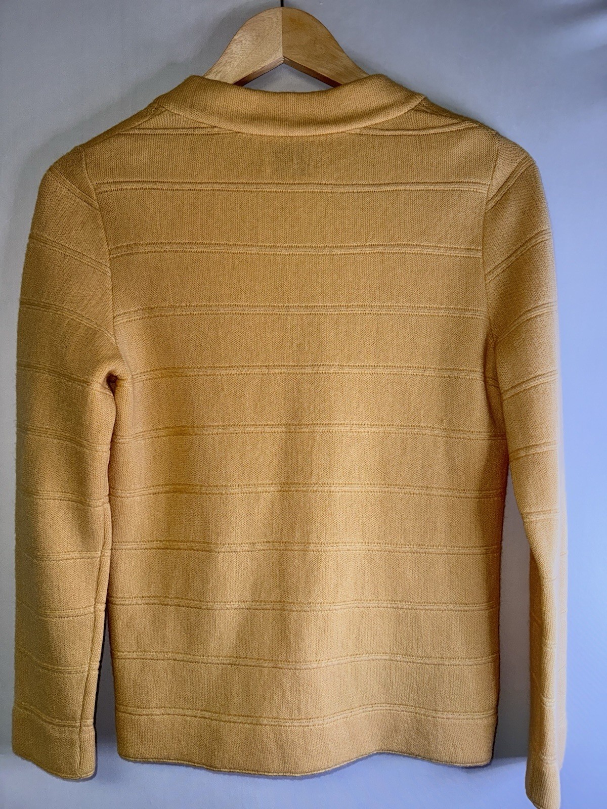 Vintage 60s Mod Knit Skirt Suit Set Mustard Yellow Wool Mohair Glasgo S