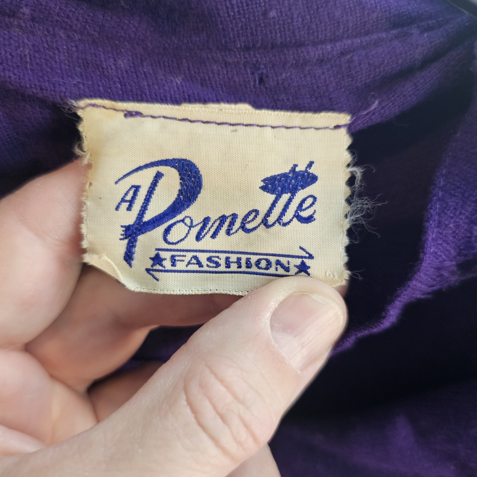 Vintage 1950s Fitted Wiggle Dress Wool Purple A Pomette Fashion Pinup Rockabilly