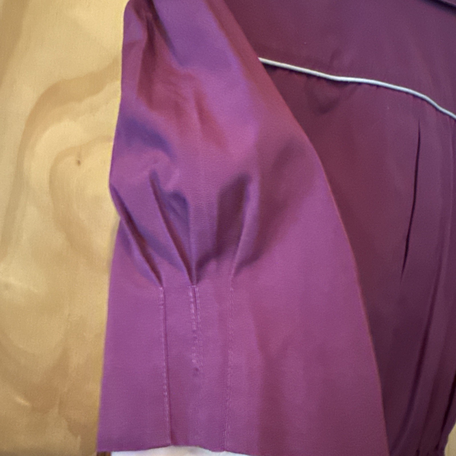 RARE VINTAGE 1970’s Plum COTTON Blend WAITRESS UNIFORM DRESS