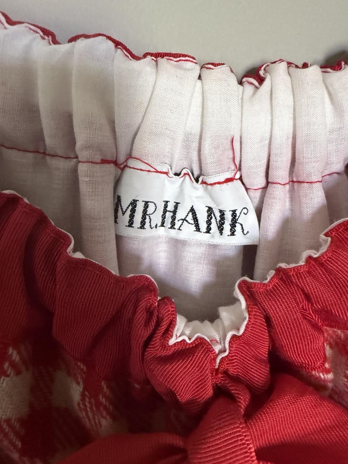 EUC 70s VTG Mr Hank Red/Cream Plaid/stripes Wool Maxi Skirt 28-38” LG Prairie