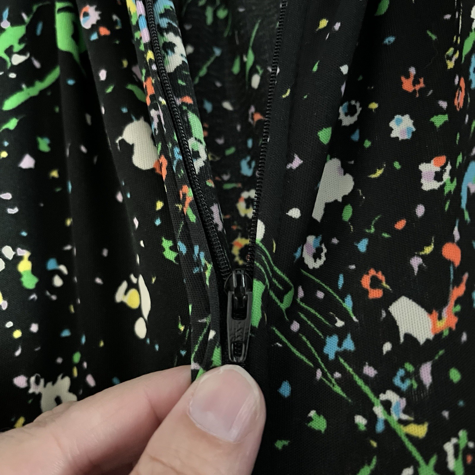 Vintage Gay Gibson Summer Sleeveless Maxi Dress Retro Floral Back Zip Stretch S