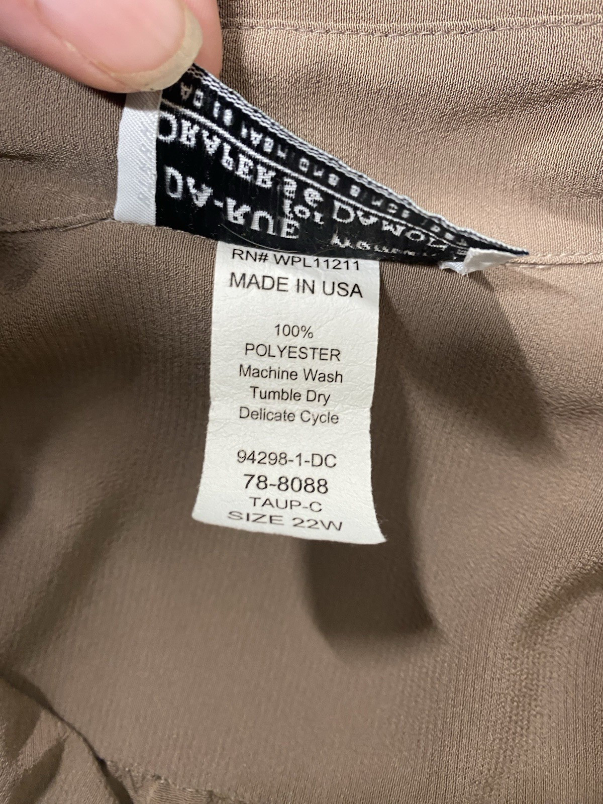 Vintage Blouse SIZE 22W PLUS WOMEN’S beige tan DARUE DRAPERS & DAMONS 80s 90s