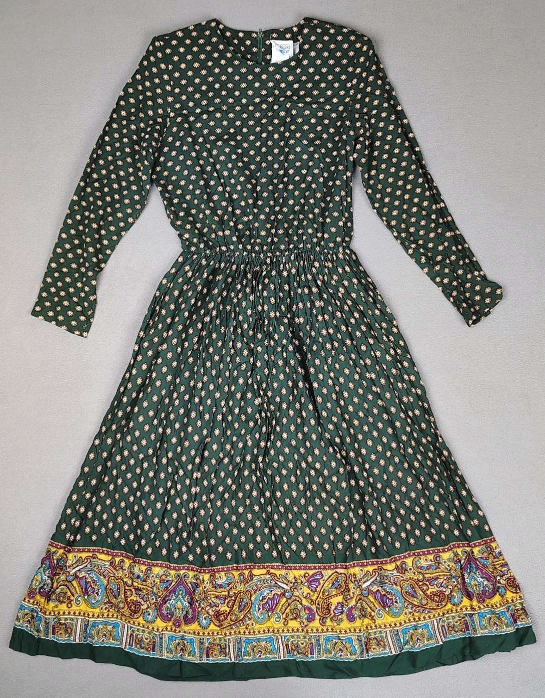 Vintage Bedford Fair Dress Sz *8 A-Line Paisley Cottagecore Prairie Country USA