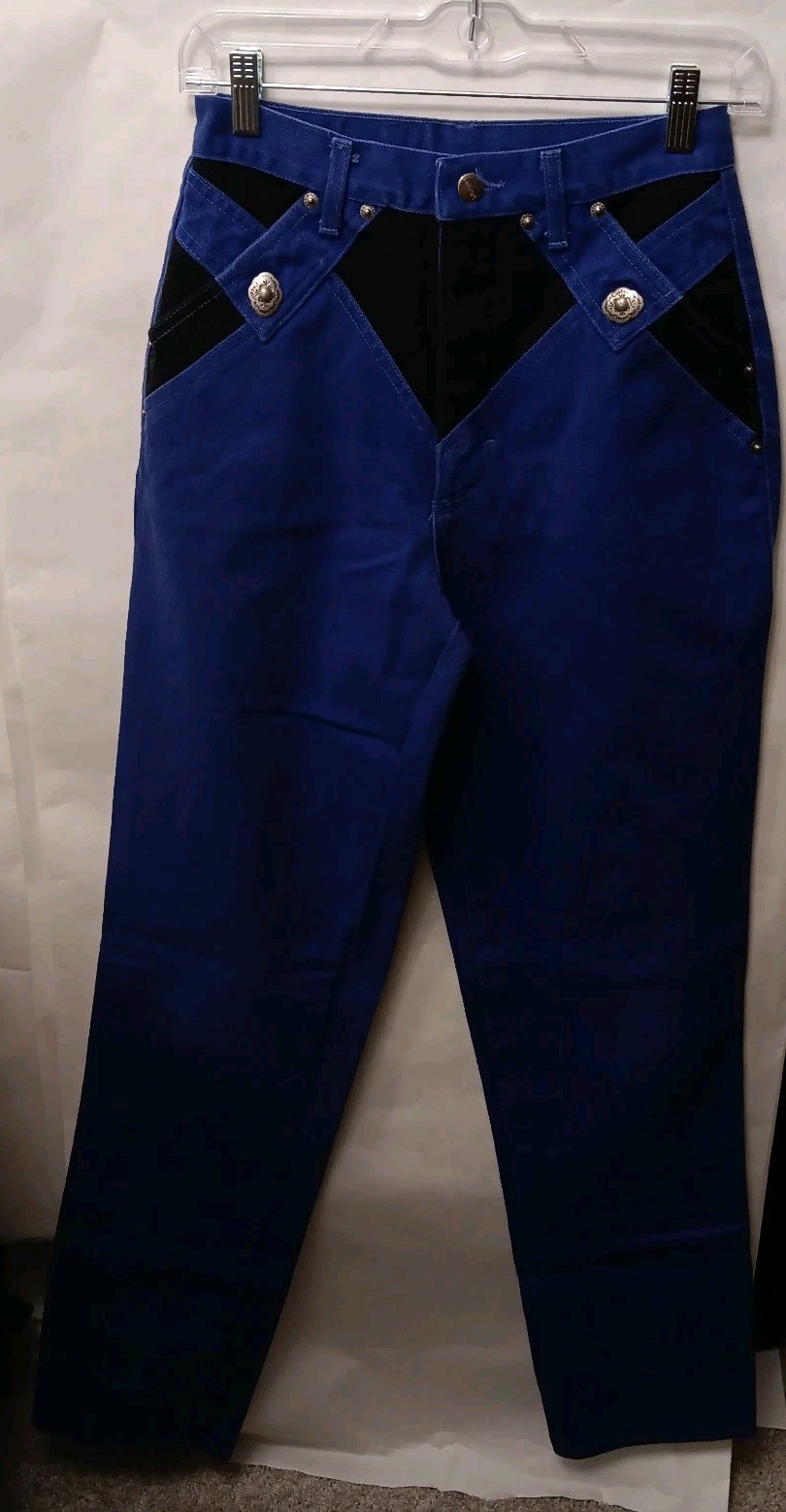 Vintage Roughrider by Circle T. Navy W Black Demin western high-rise jeans 9/10