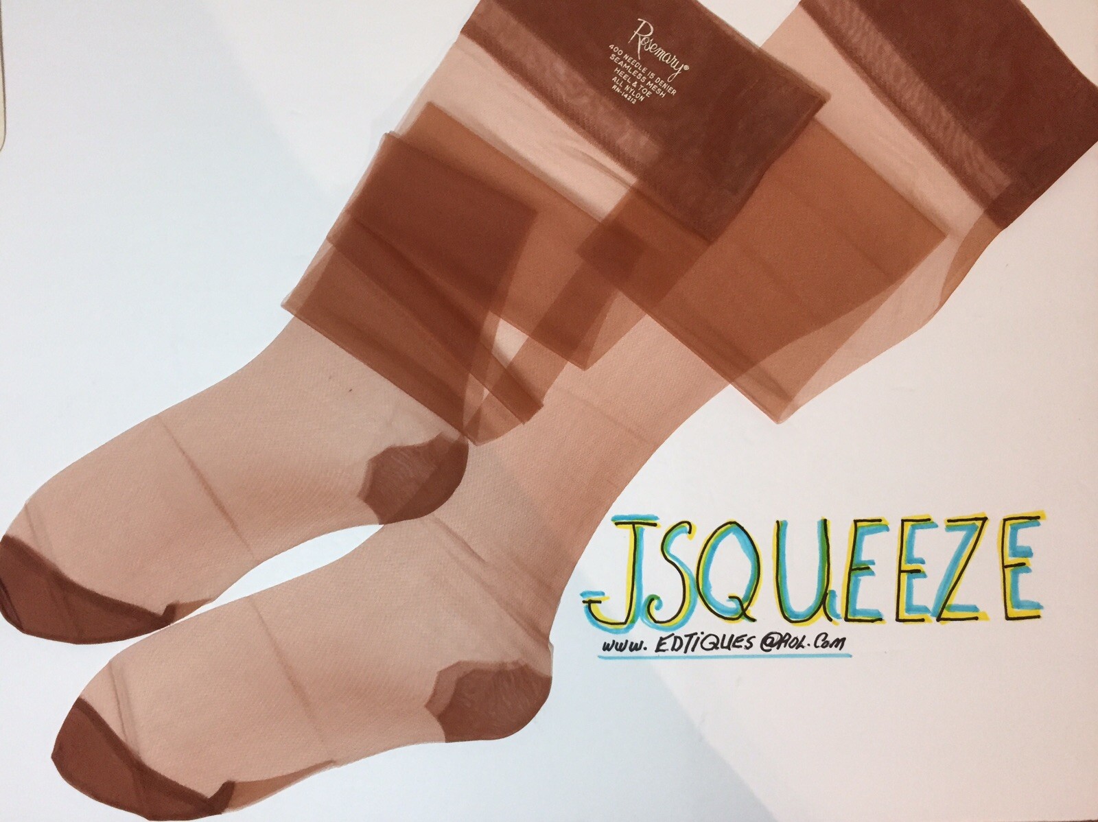10 X 33” 4 PAIRS ROSEMARY Vintage Nylon Reinforced Heels Toes 15DENIER Stockings