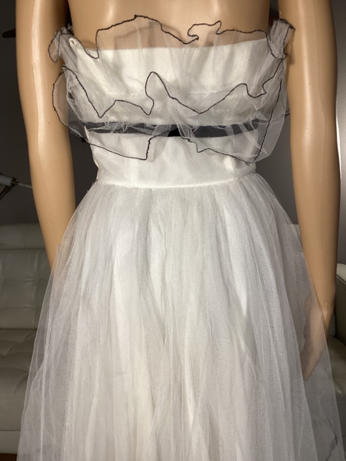 Vintage 1950’s Will Steinman Original Black & White Tulle Strapless Party Dress