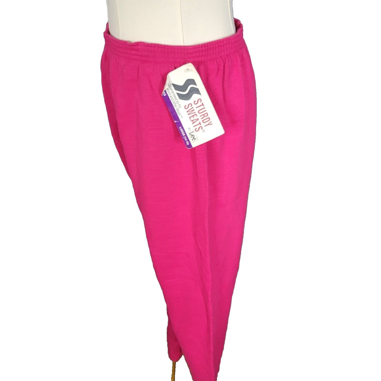 Vintage Sweat Pants Size S/M Lee Deadstock New with Tag 1980s Hot Pink Excellent