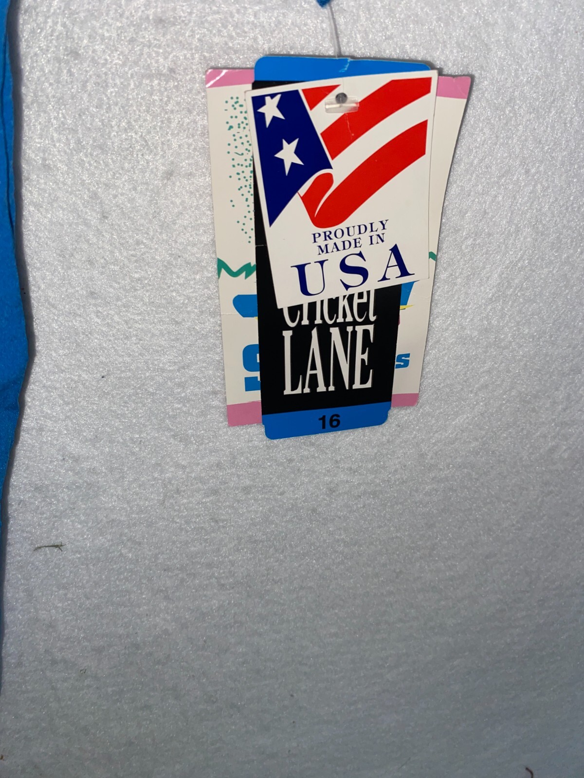 Vintage Women’s 16 Cricket Lane USA Made Top Short Sleeve Blouse NWT Blue White