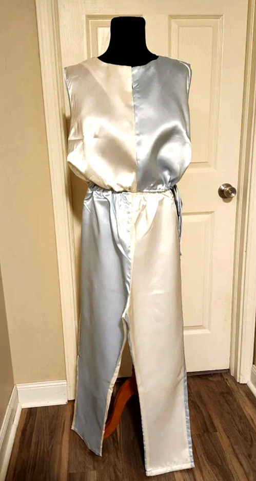 Vtg. 50’s Celanese Acetate Blue & Ivory 2 tone Lounge Set, sz. M, NEW OLD STOCK