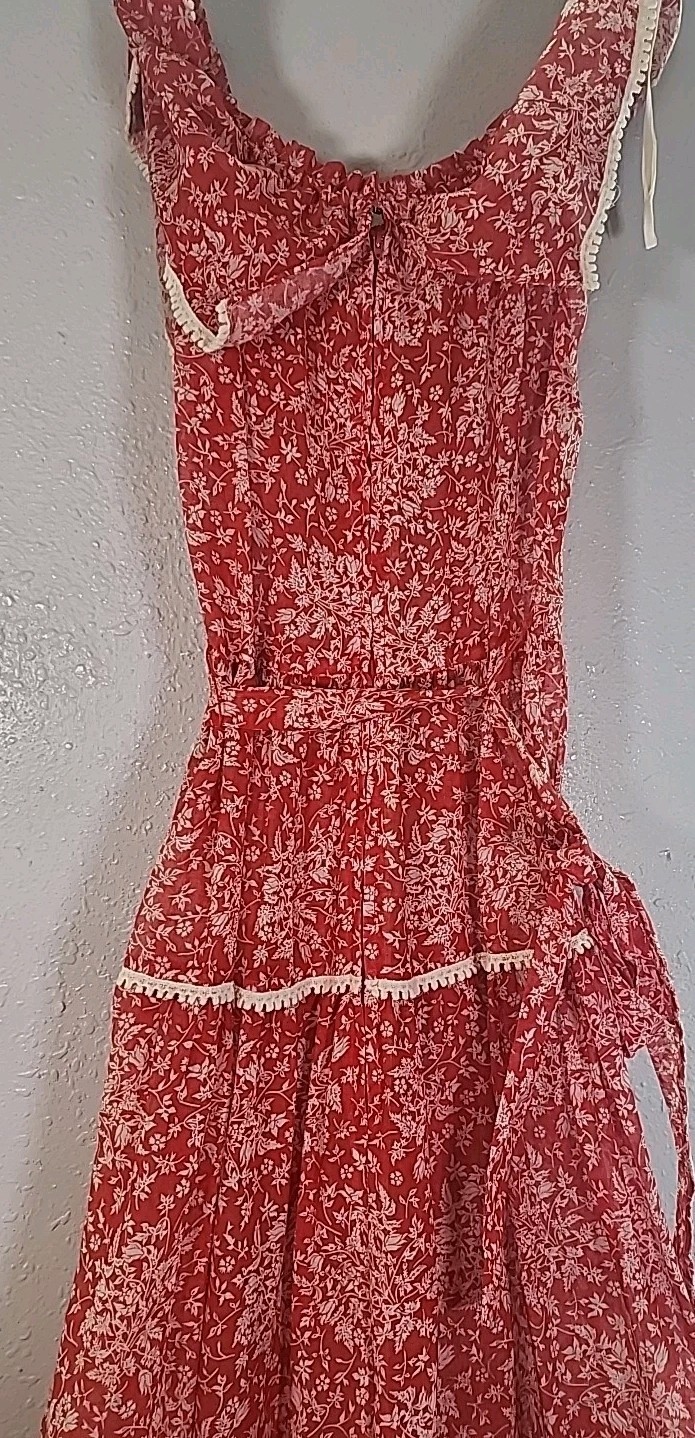 Vintage 60s Krist Gudnason California Peasant Prairie Off The Shoulder Dress NWT
