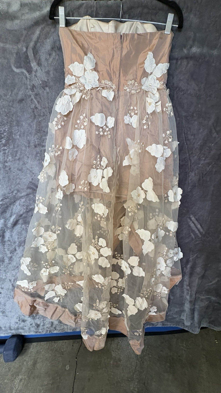 Handmade Strapless Size Small ? Cocktail High Low Mini Skirt Dress Prom Floral