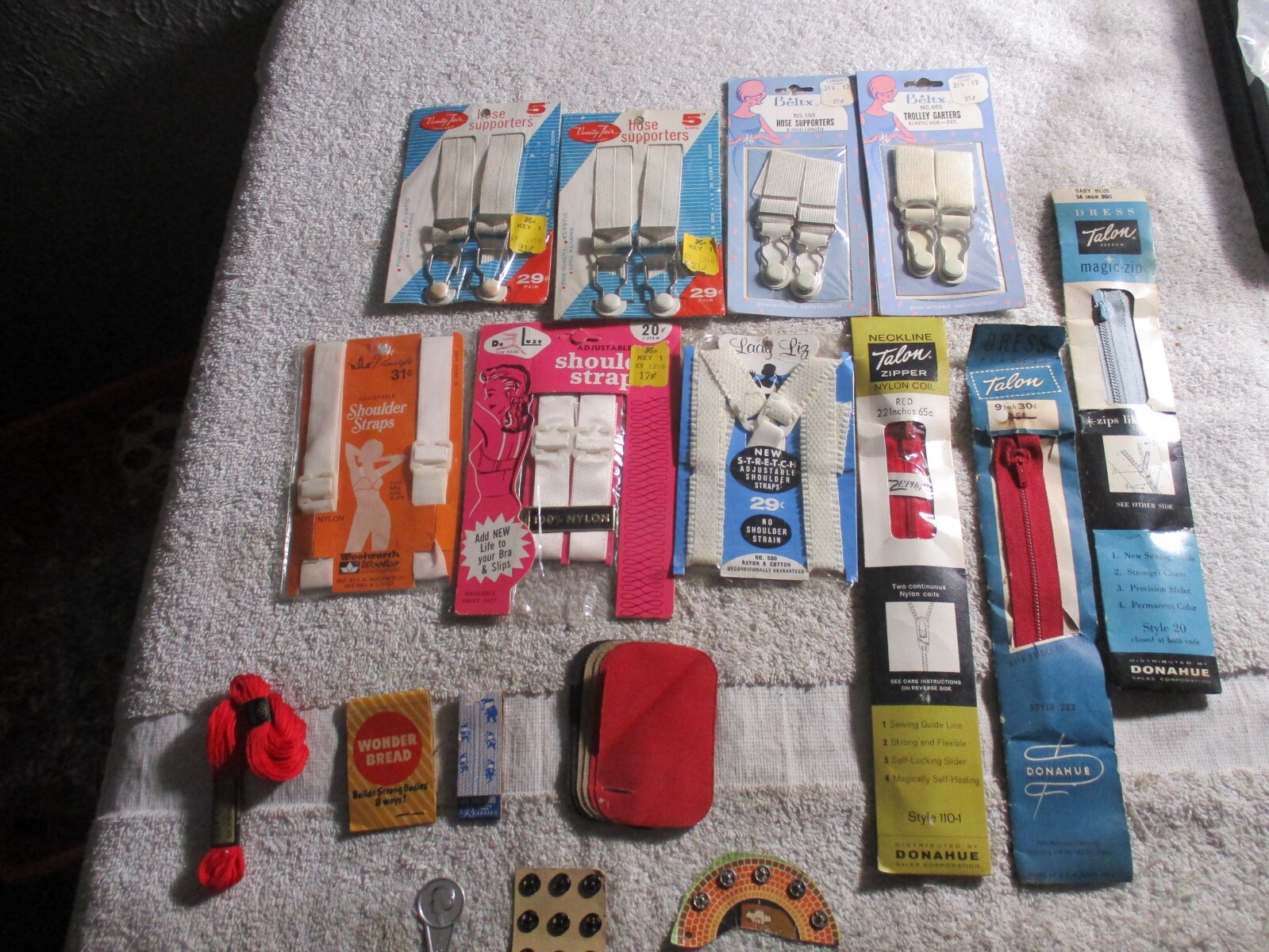 Vintage Brassiere Shoulder Strap Hose Supporters Talon Zipper snaps Bra Panty