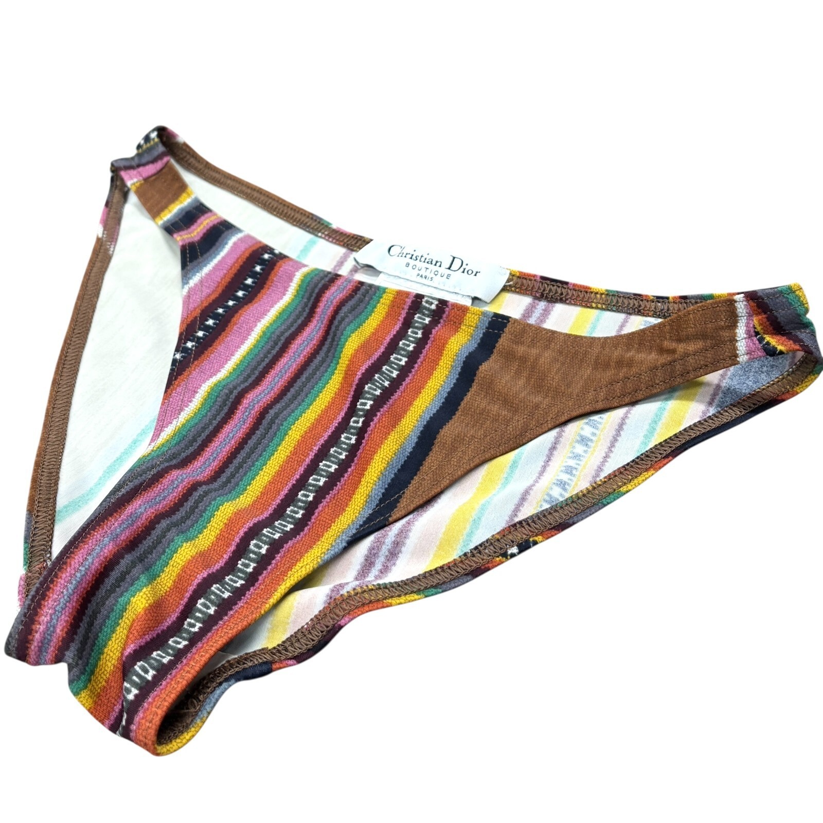 Christian Dior Vintage 2002 Multicolor Triangle Bikini #36 Swimwear Nylon 105186