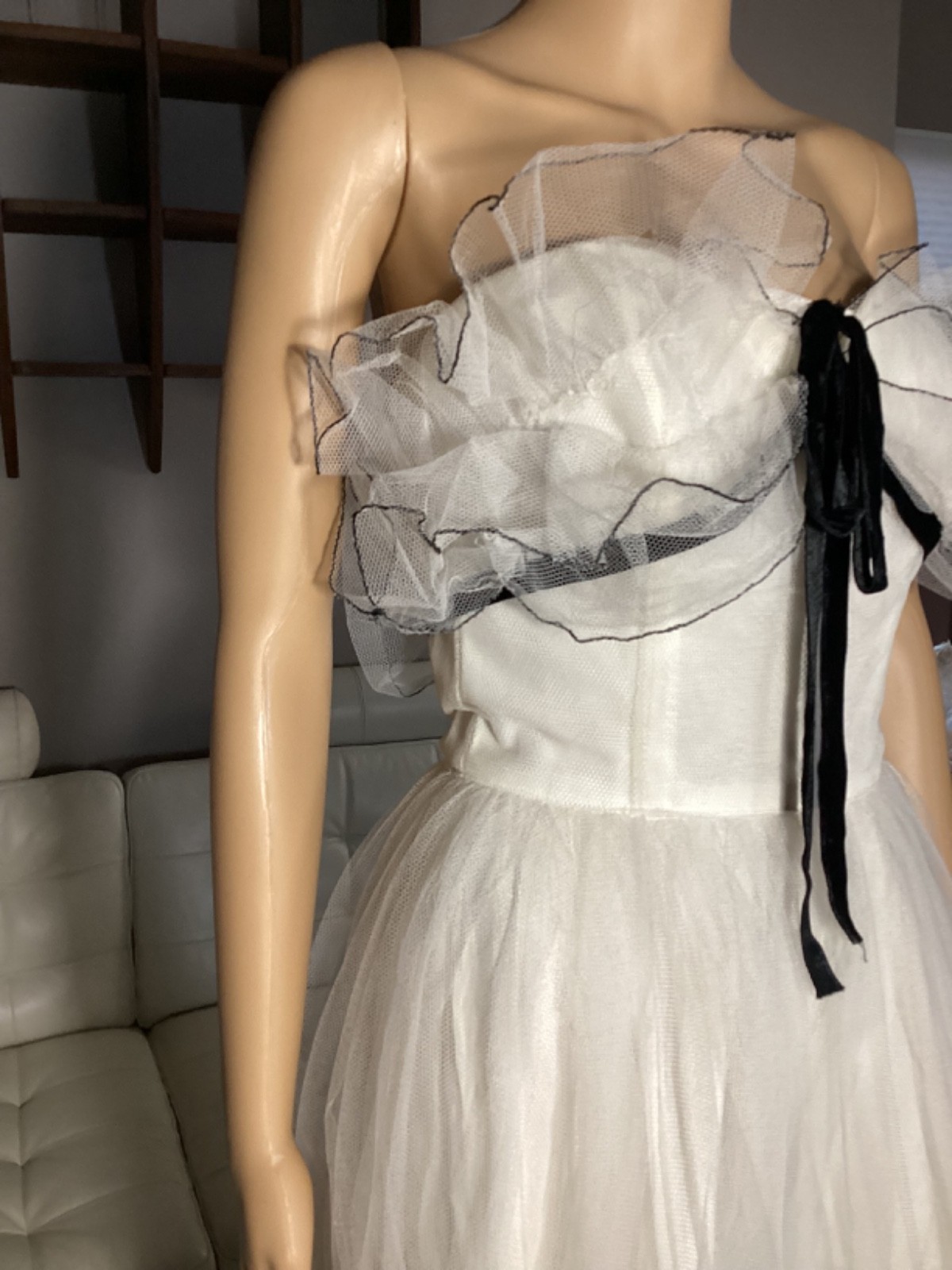 Vintage 1950’s Will Steinman Original Black & White Tulle Strapless Party Dress