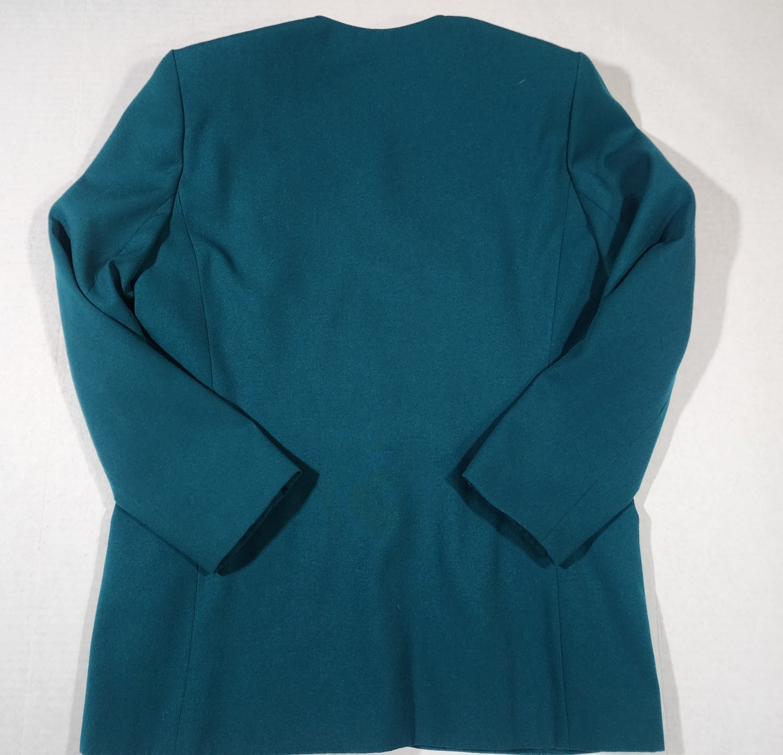 Vintage Worthington Essentials Sz 14 Blazer Skirt Suit Set Long Sleeve Green