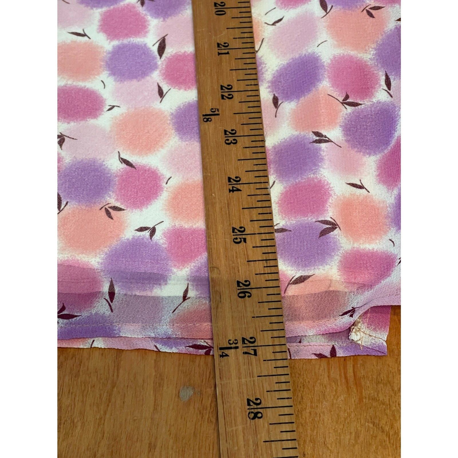 Vintage Vichele Pink & Purple Dandelion Chiffon Skirt Size M Made in USA 27″