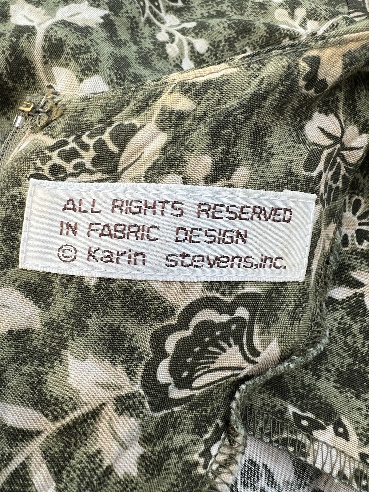 VTG KARIN STEVENS Green Floral Cottagecore Midi Dress Button Women 8 40’s style
