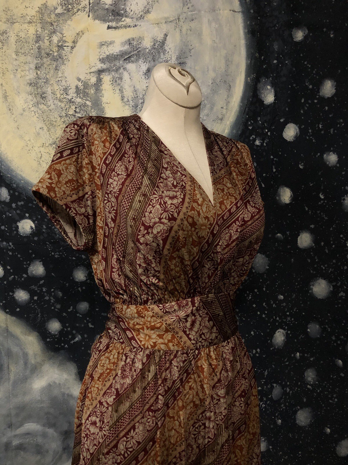 Vintage 70s Joy Stevens Designer Hippie Dress