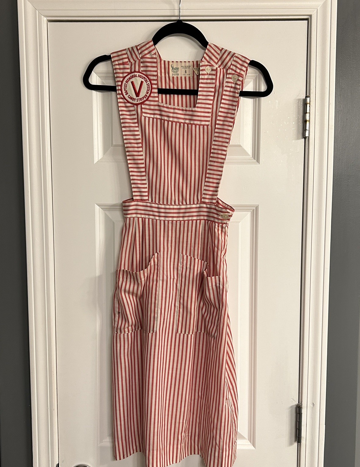 Vintage Candy Striper Uniform Apron Dress Size 6 X-Small Nurse USA FREE SHIPPING