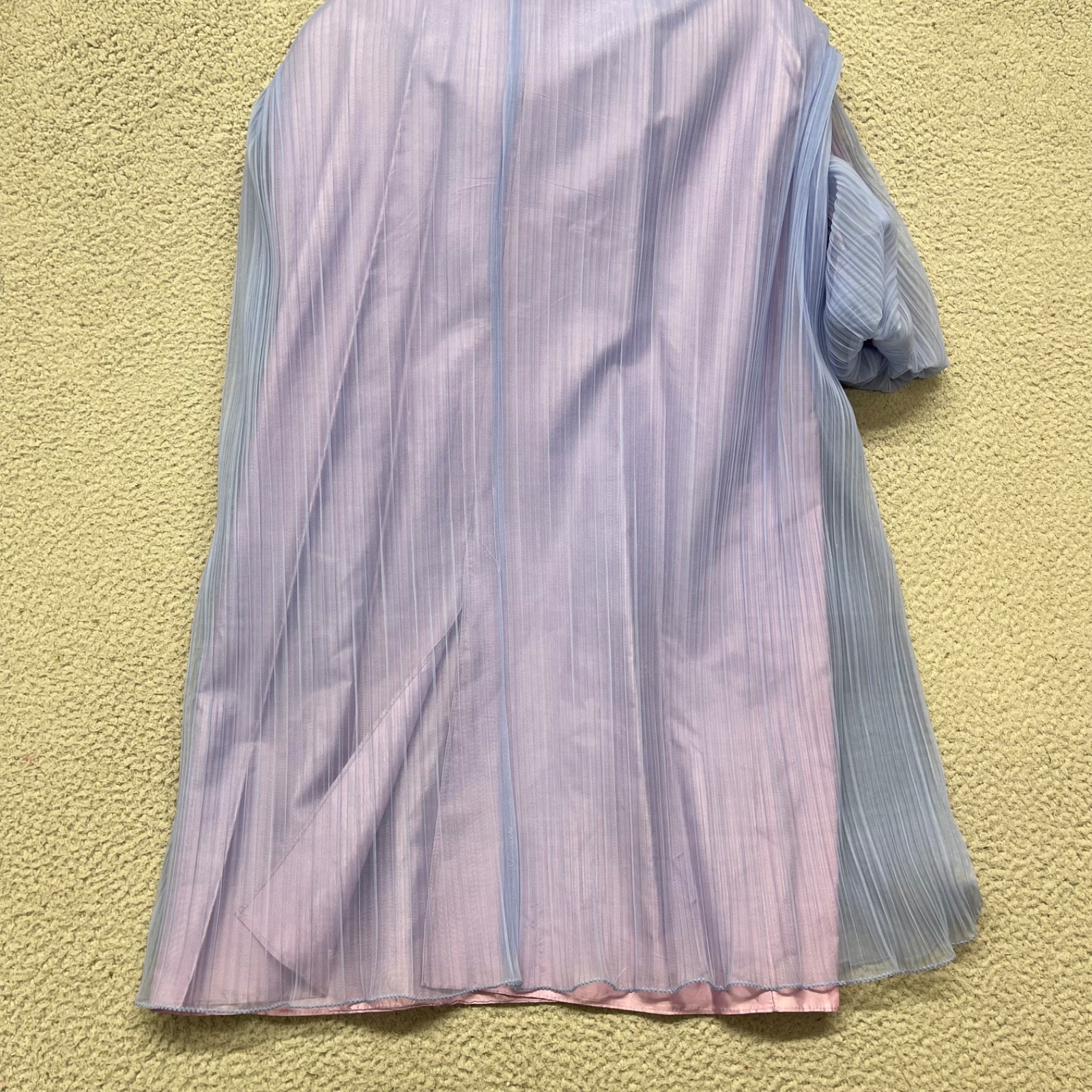70’s Alicia Dress Womens 14 Purple Chiffon Puff Sleeve Flower Retro Vintage