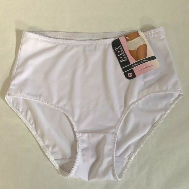 F.I.T Light Control White Hi-Cut Panties. Size M/6