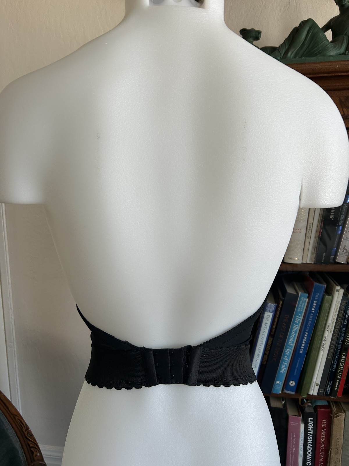 Vintage 1970s Black Strapless Bustier Boned Corset Top Pinup Lingerie 32A XS/S