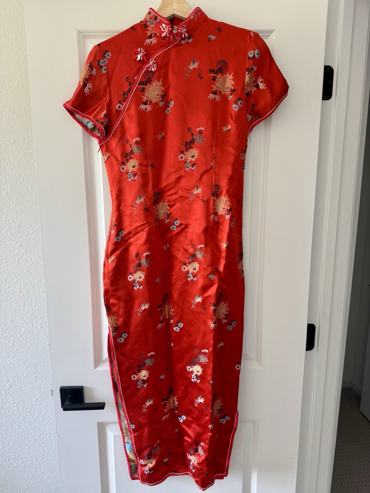 Chinese Asian Oriental sleeve Velvet Cheongsam, Authentic Chinese Laundry