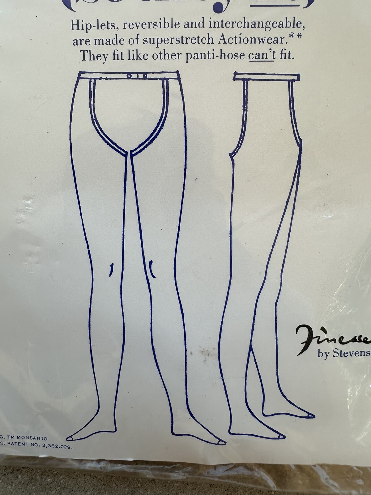 1960s Finesse Stevens Hip-Lets Panti-Less Chaps Stockings Hosiery Pantyhose VTG