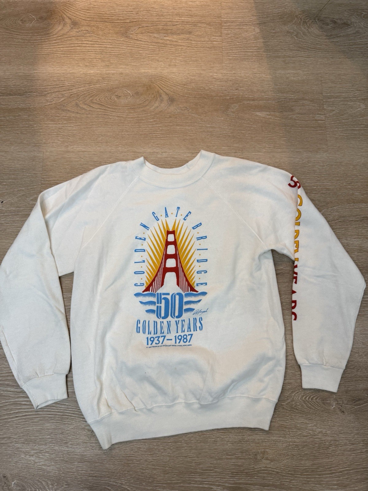 Vintage 80s Hanes Golden Gate Bridge 50th Anniversary San Francisco Sweatshirt M