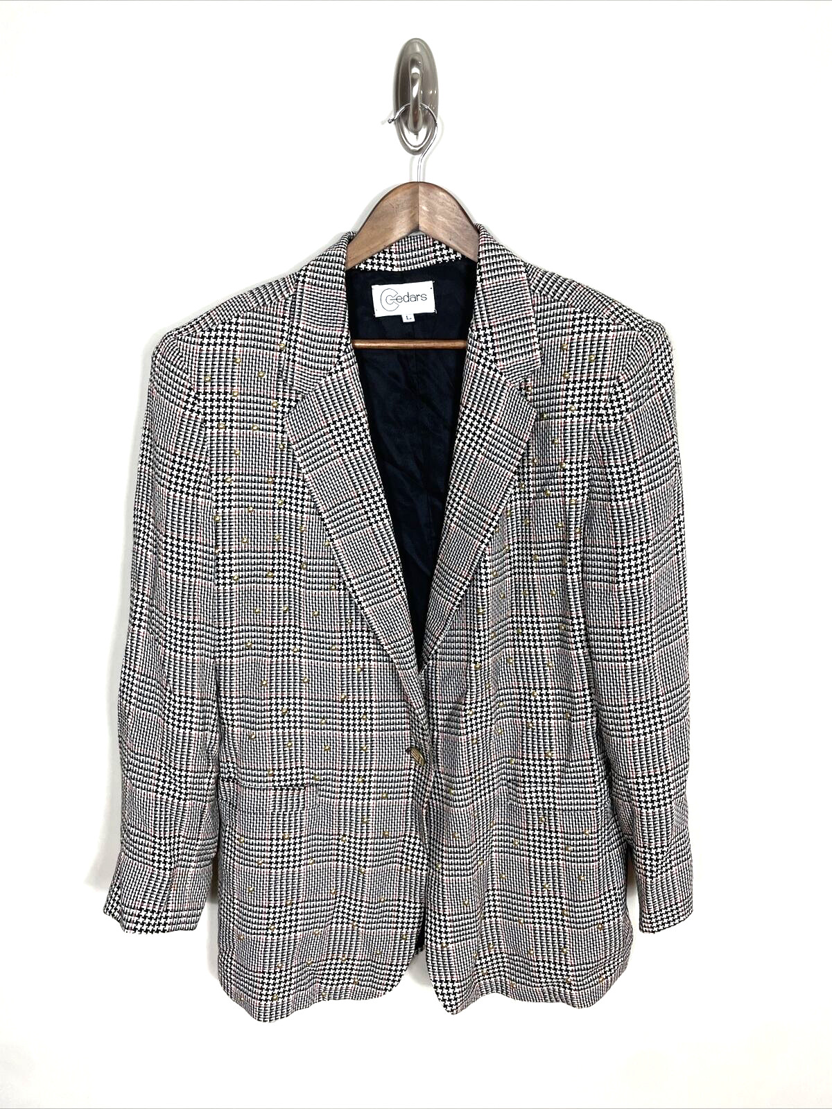 Vintage Cedars Plaid Long Jacket, Size L