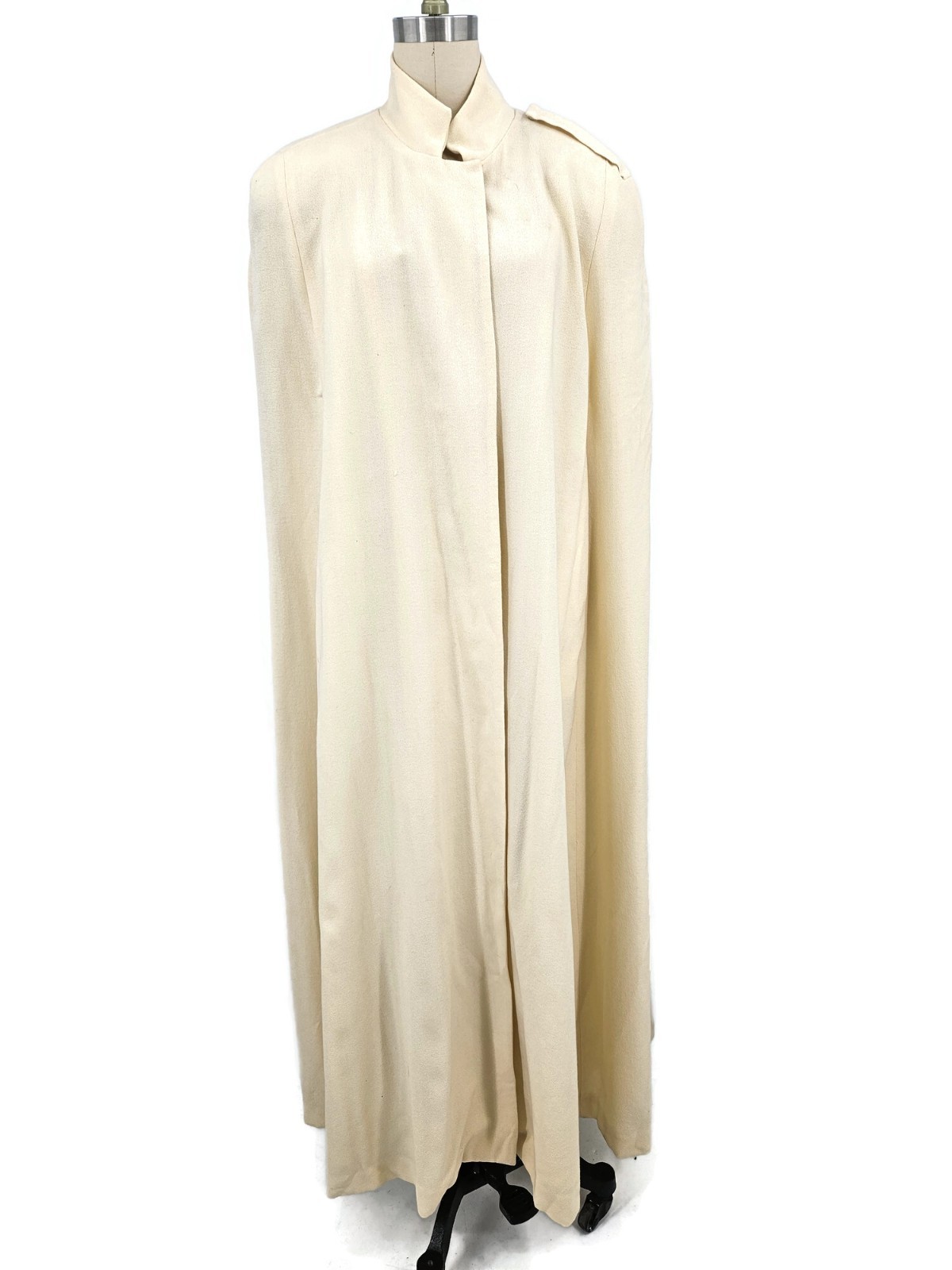 VTG C’est Simone Ivory Wool Cape Womens M Mink Scarf