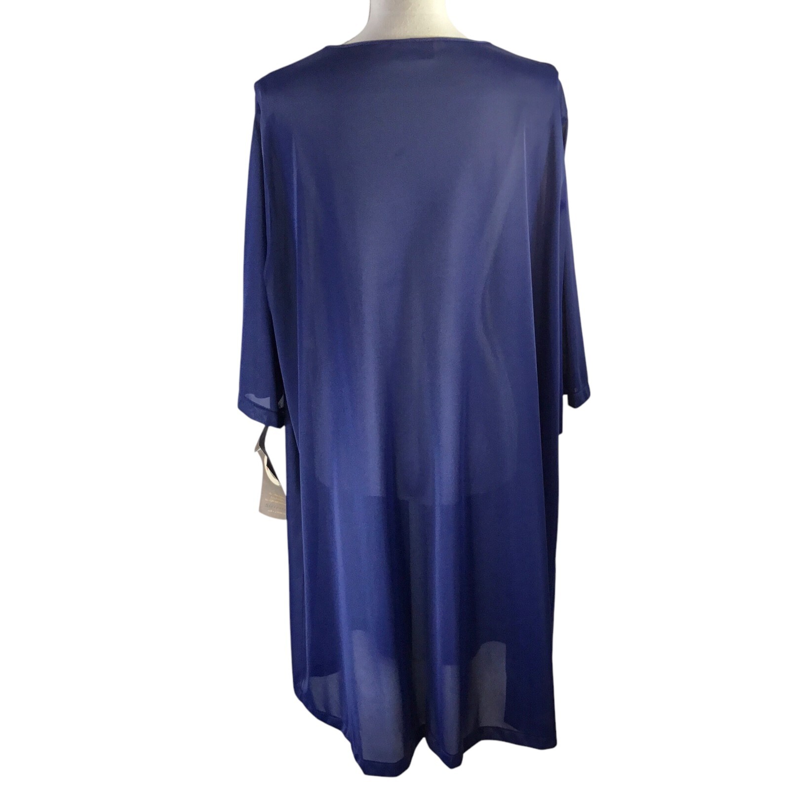 Vassarette Vintage Robe NWT Navy Blue Size XXXL 3XL Nylon USA Lightweight Gown