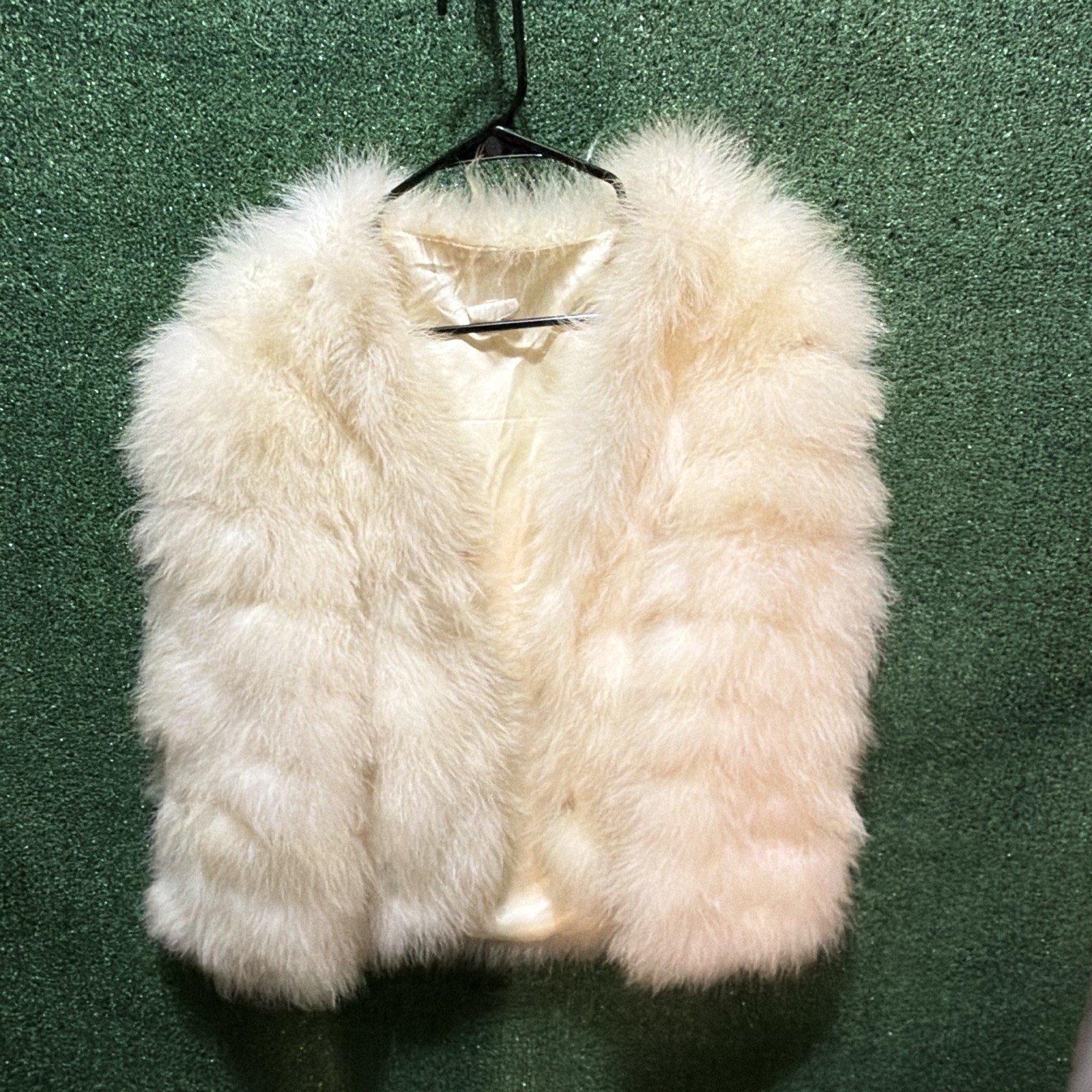 Vintage 1980 Snow White/Ivory 100% Actual Fur Coat Size 12 RN 52702