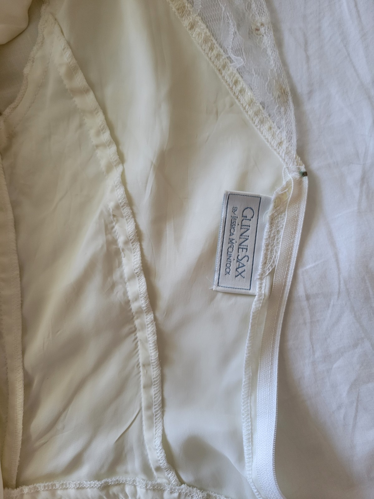 Gunne Sax Jessica McClintock 1980s White High Neck Midi Dress Modern Size 4