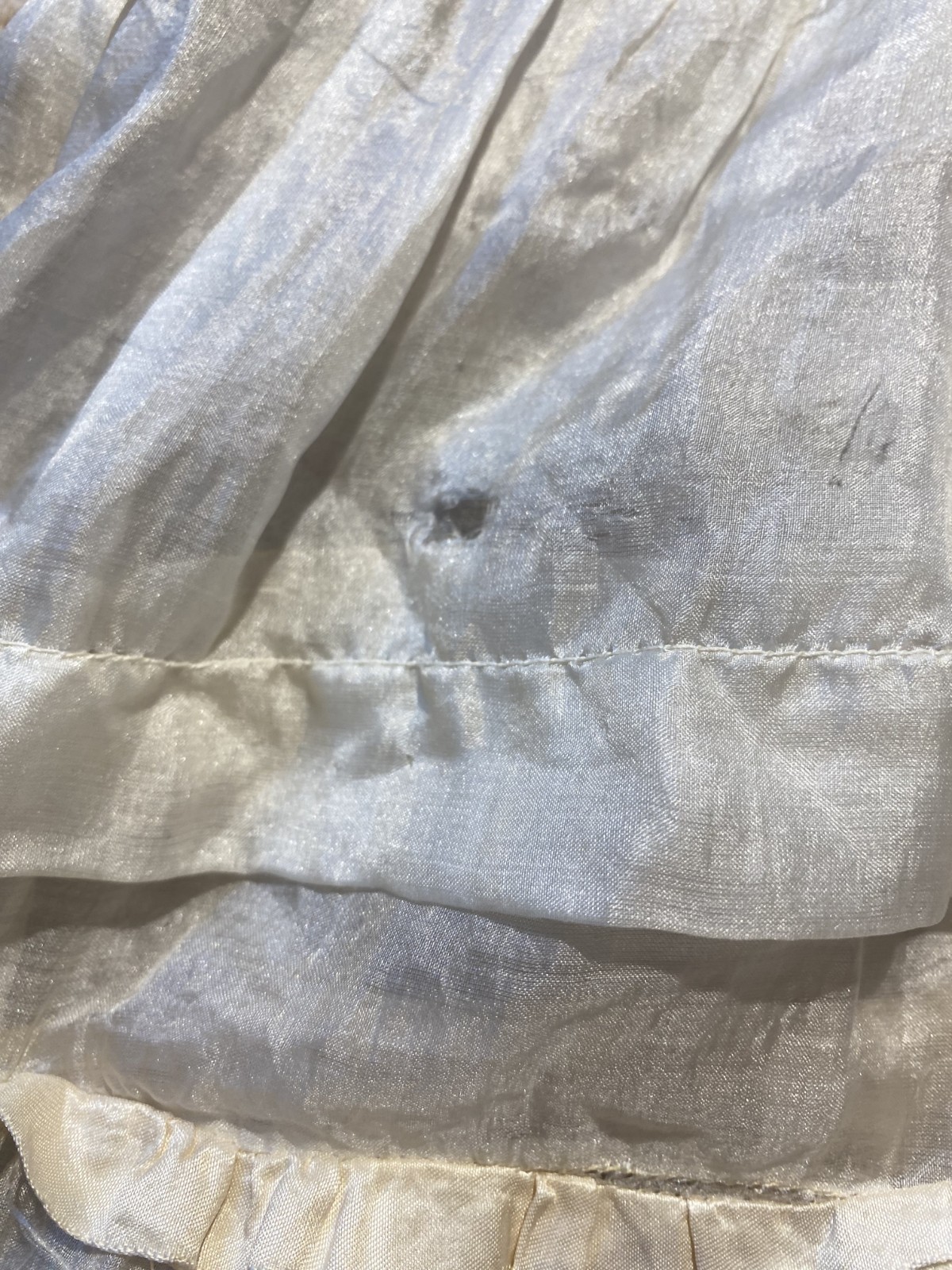 Ivory Damask Brocade Antique Lace Skirt (Needs Love)