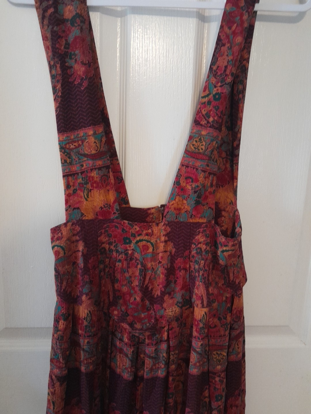 Vintage Componix Size 8 Ankle Length Dress With Longated Straps Orange Hues. B57
