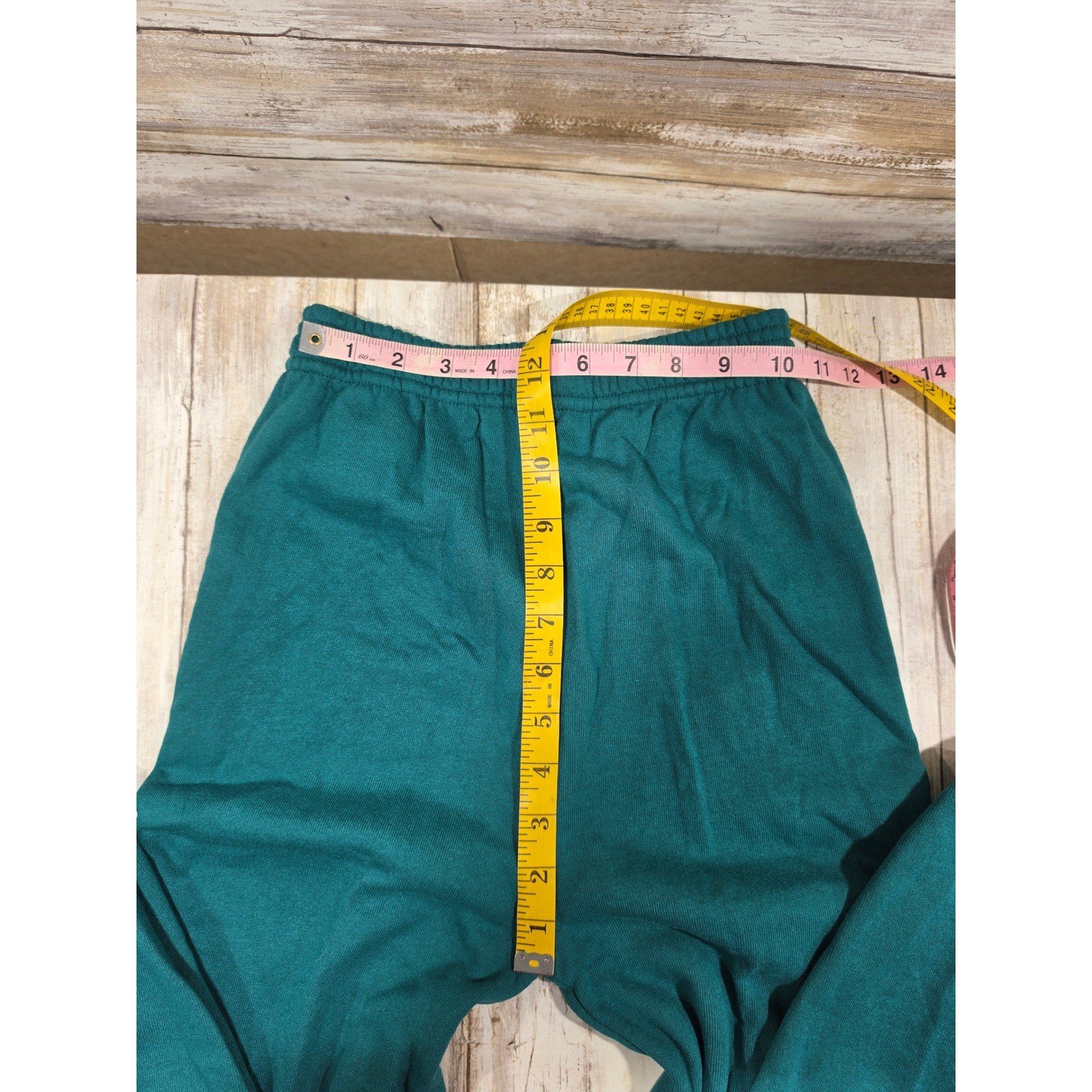Vintage Jerzees Teal Green Sweatpants Joggers Made in USA Large 12-14 High Waist