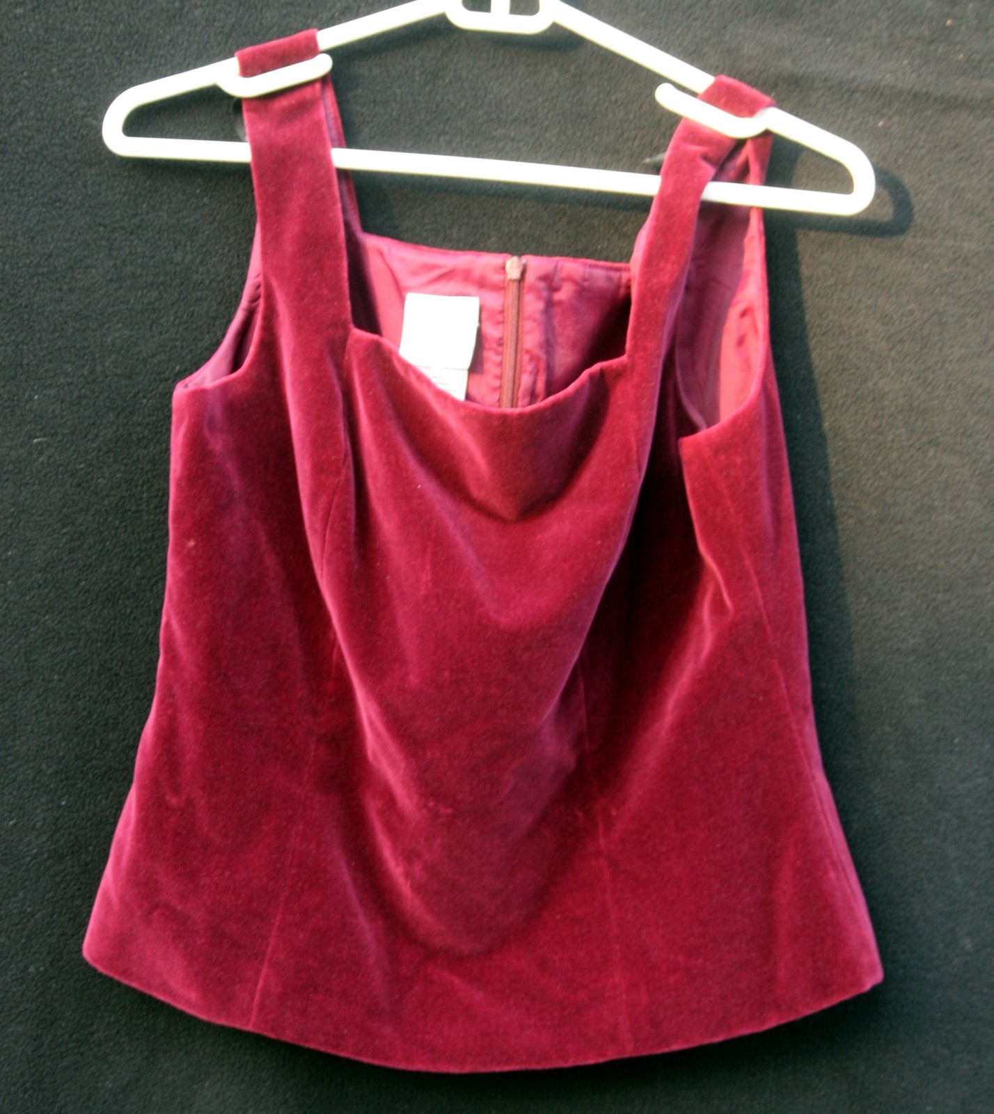 Laura Ashley Vintage dark pink cotton velour tube blouse size 8 new without tags