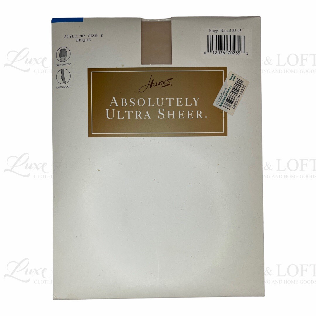Hanes Absolutely Ultra Sheer Pantyhose Control Top #707 Size E Bisque