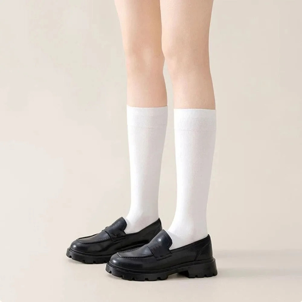 Anti-slip Five Finger Long Socks Solid Color Harajuku JK Calf Stockings Hosiery