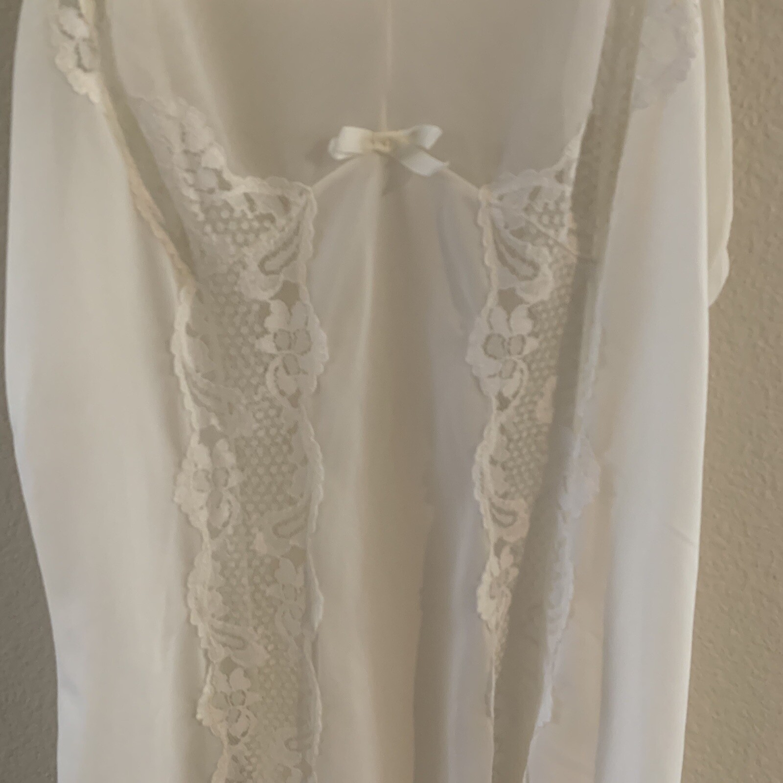 SCHIESSER Germany Slip Size 42 XS White Lace Nylon Vintage