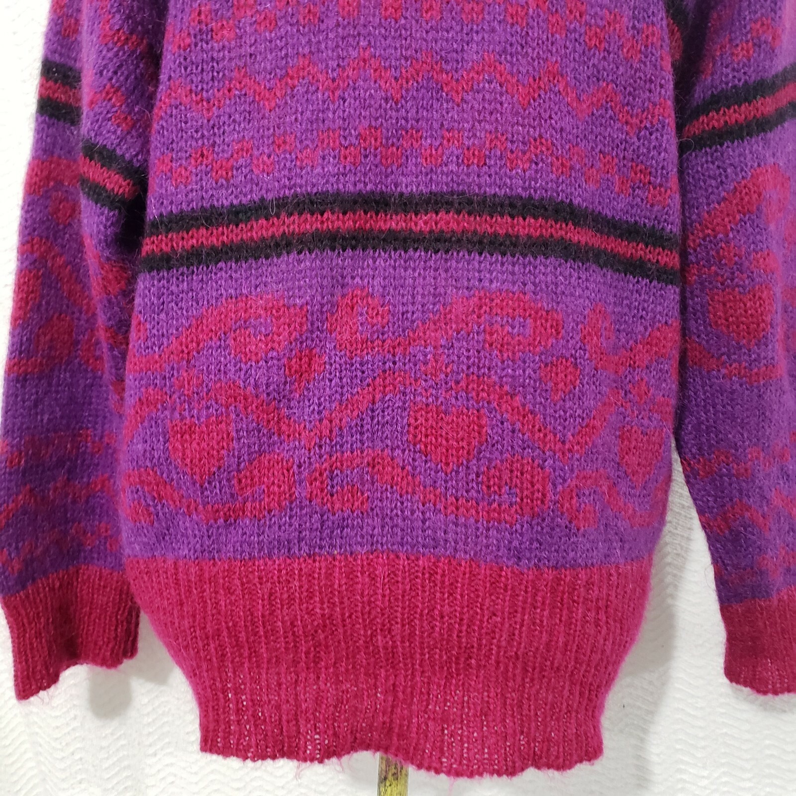 Vtg Epogee Mohair Blend Sweater Pullover Purple Multicolor L