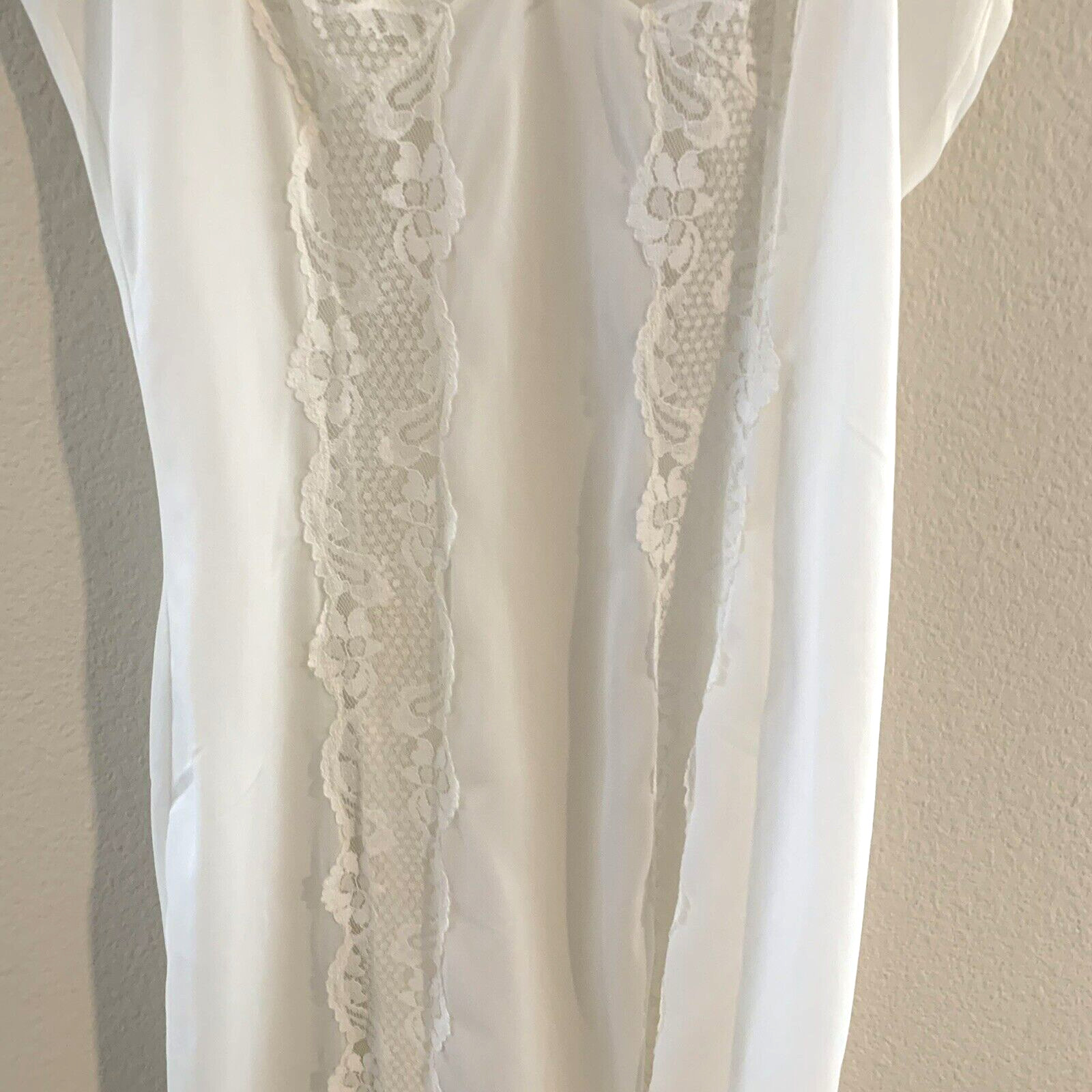 SCHIESSER Germany Slip Size 42 XS White Lace Nylon Vintage