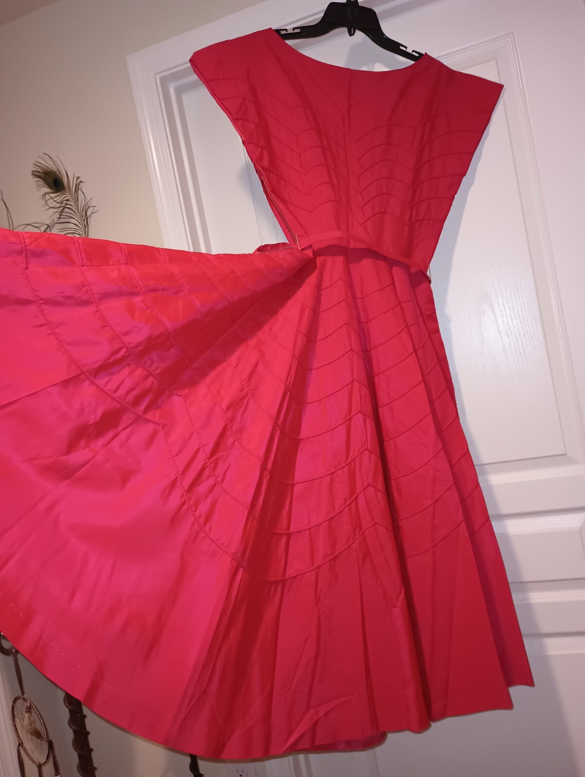 VTG CADILLAC Car Co. Museum Showroom Sweep Circle Gown Dress Circa 50s Taffeta S
