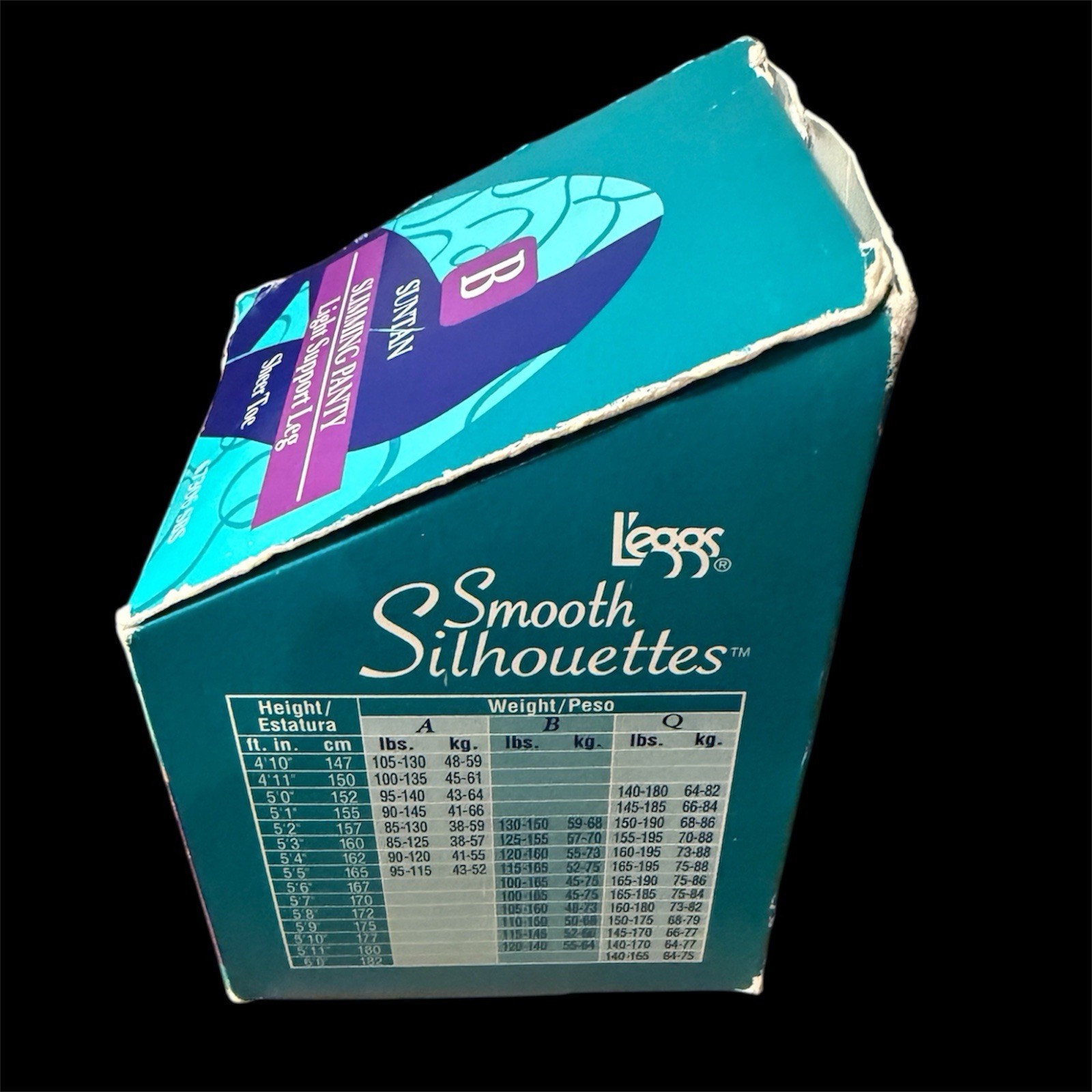 Vintage Legs Smooth Silhouettes Body Contouring Hosiery Sheer Toe Suntan “B”